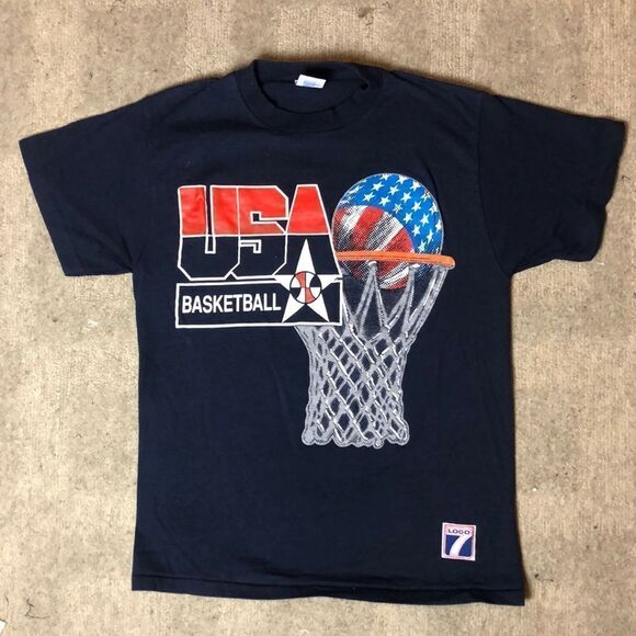 Vintage 1990’s Single Stitch USA Basketball Tee | Small - Picture 1 of 5